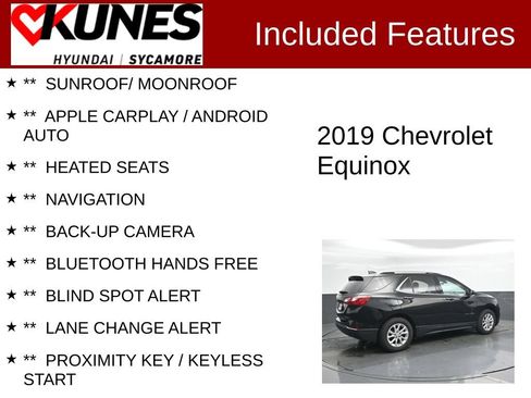 Used 2019 Chevrolet Equinox LT w/ Sun & Navigation Package AWD/4WD image 2