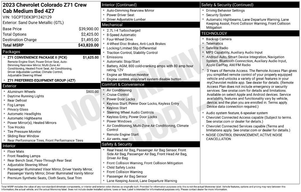 Used 2023 Chevrolet Colorado Z71 w/ Z71 Convenience Package 2 AWD/4WD image 3