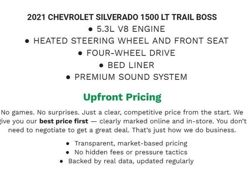 Used 2021 Chevrolet Silverado 1500 LT Trail Boss w/ Convenience Package II image 2