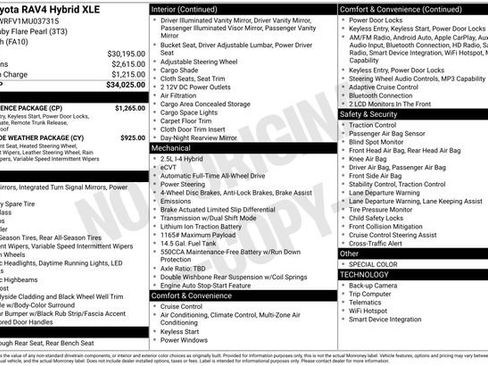 Used 2021 Toyota RAV4 XLE w/ Convenience Package AWD/4WD image 35