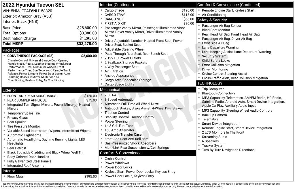 Used 2022 Hyundai Tucson SEL w/ Convenience Package AWD/4WD image 6