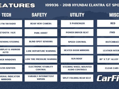 Used 2018 Hyundai Elantra GT Sport w/ Sport Tech Package 04 image 34