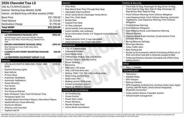New 2026 Chevrolet Trax LS w/ LS Convenience Package FWD image 3