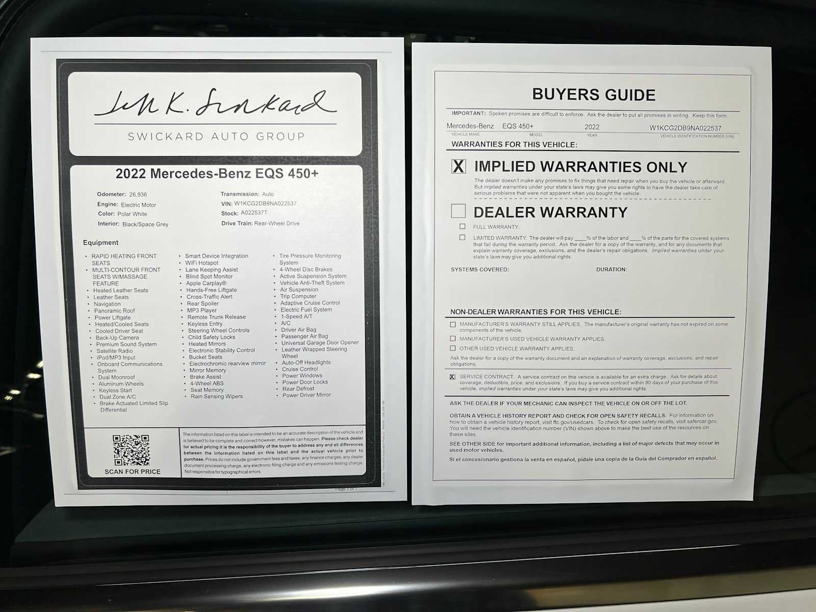 Certified 2022 Mercedes-Benz EQS 450+ Sedan image 45