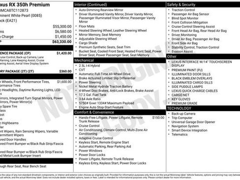 Used 2026 Lexus RX 350h w/ Convenience Package AWD/4WD image 32