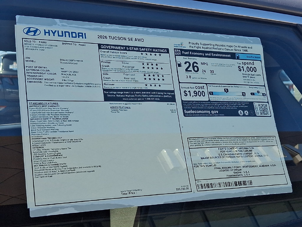 New 2026 Hyundai Tucson SE AWD/4WD image 3