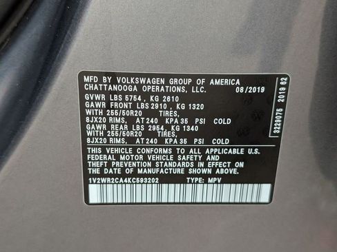 Used 2019 Volkswagen Atlas SE w/ Panoramic Sunroof Package FWD image 29