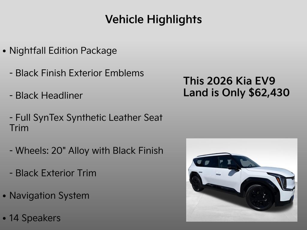 New 2026 Kia EV9 Land w/ Nightfall Edition Package AWD/4WD image 34