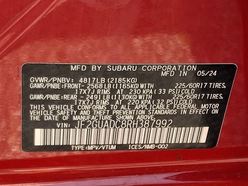 Certified 2024 Subaru Crosstrek 2.0i Premium AWD/4WD image 27
