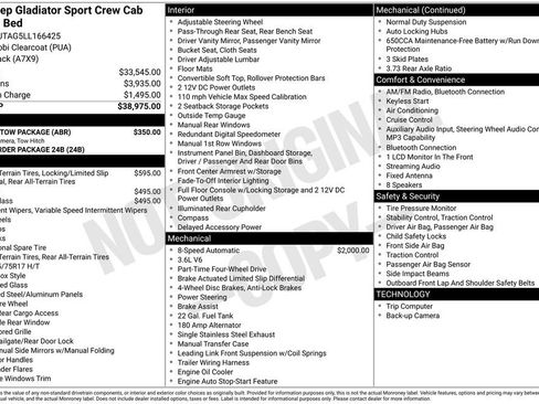 Used 2020 Jeep Gladiator Sport w/ Trailer Tow Package AWD/4WD image 6