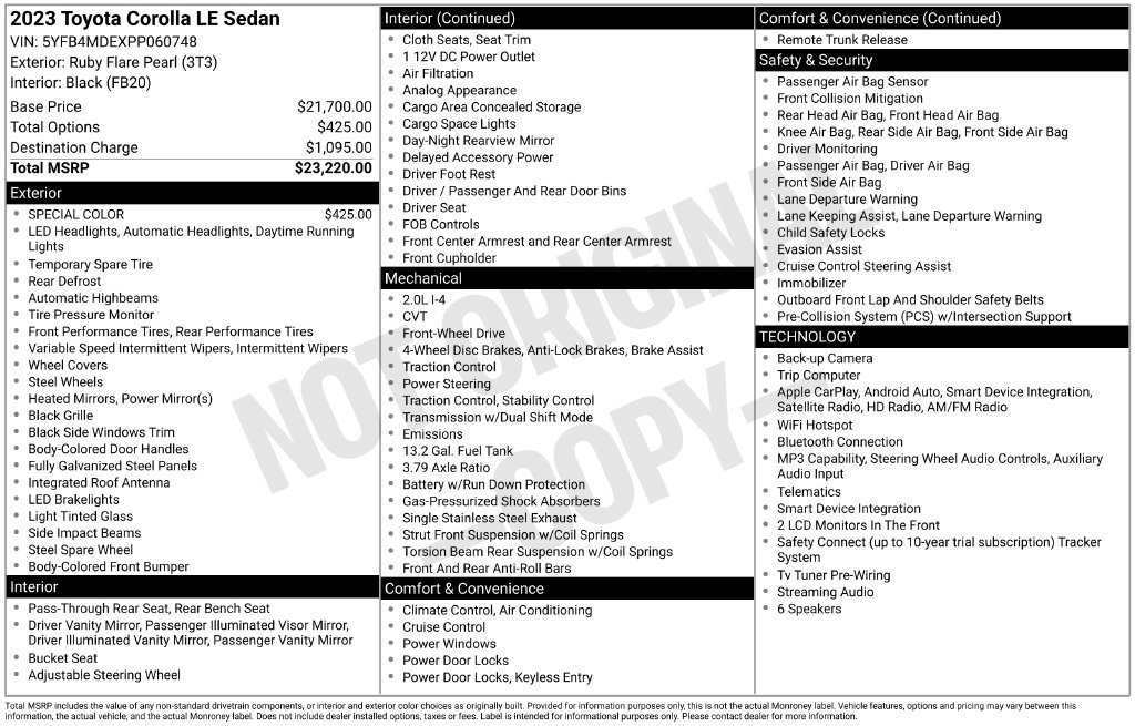 Certified 2023 Toyota Corolla LE FWD image 26