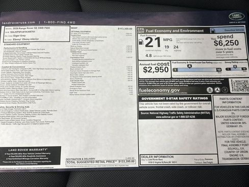 New 2026 Land Rover Range Rover SE AWD/4WD image 29
