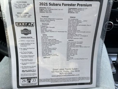 Used 2021 Subaru Forester Premium w/ Popular Package #1 image 27
