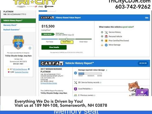 Used 2017 Nissan Murano Platinum w/ Platinum Technology Package image 11