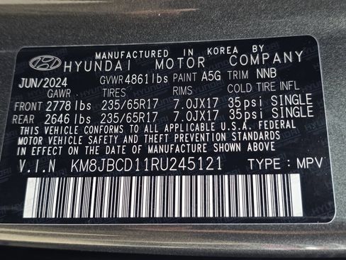 Certified 2024 Hyundai Tucson Blue AWD/4WD image 34