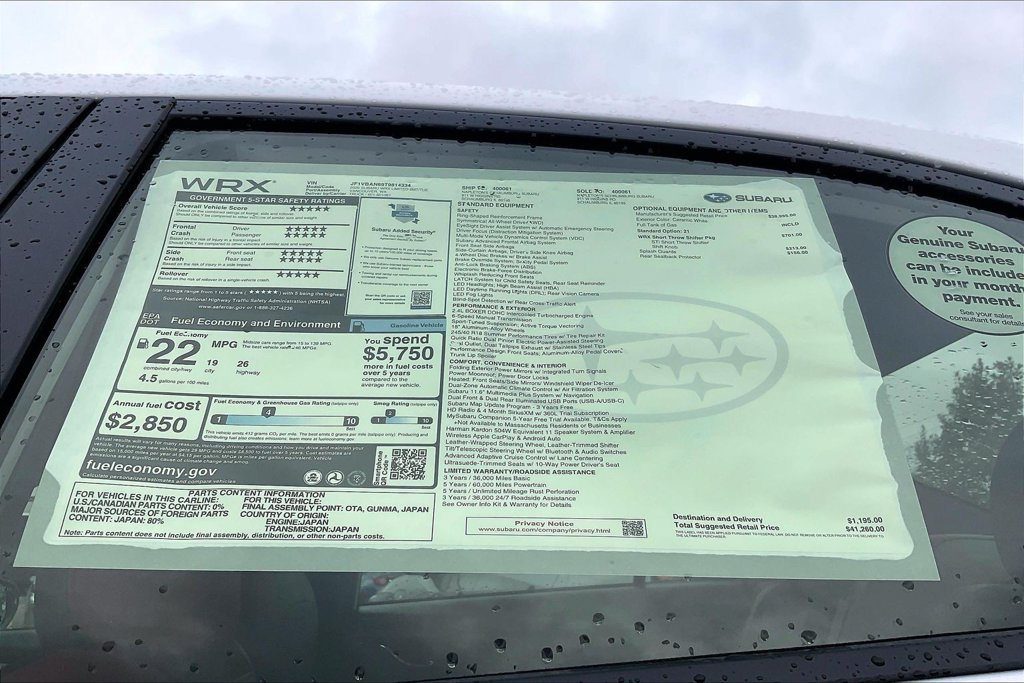 New 2026 Subaru WRX Limited AWD/4WD image 17