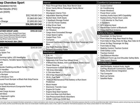 Used 2019 Jeep Cherokee Sport w/ Cold Weather Group image 32