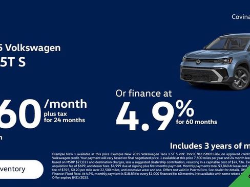 New 2025 Volkswagen Taos SE image 16