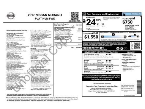 Used 2017 Nissan Murano Platinum w/ Platinum Technology Package FWD image 5