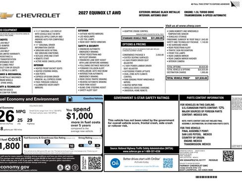 New 2027 Chevrolet Equinox LT w/ Convenience Package II AWD/4WD image 4
