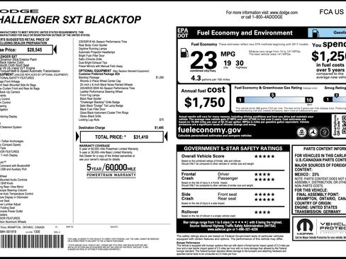 Used 2021 Dodge Challenger SXT w/ Blacktop Package RWD image 3