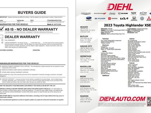 Used 2023 Toyota Highlander XSE AWD/4WD image 44