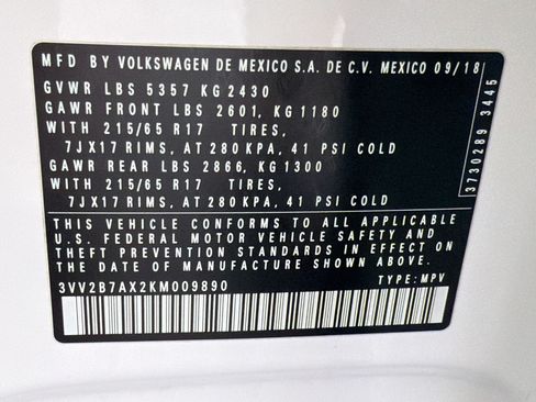 Used 2019 Volkswagen Tiguan SE w/ Panoramic Sunroof Package AWD/4WD image 25