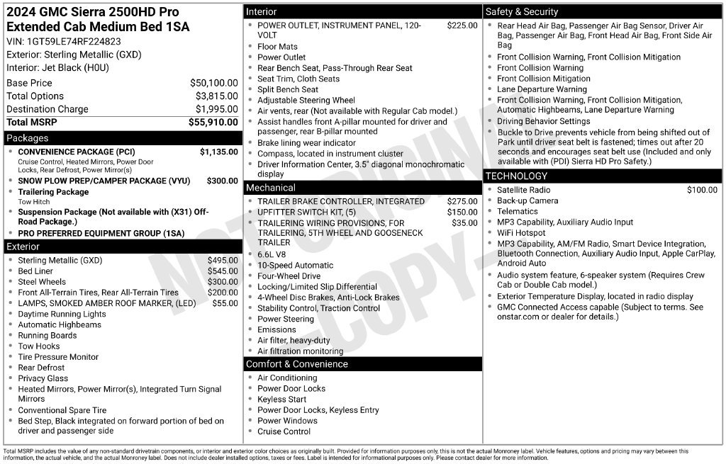 Used 2024 GMC Sierra 2500 Pro w/ Convenience Package AWD/4WD image 6