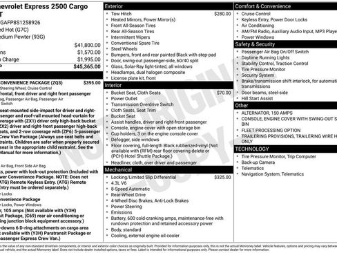 New 2025 Chevrolet Express 2500 Work Van w/ Driver Convenience Package image 26