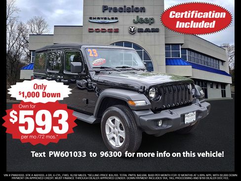 Used 2023 Jeep Wrangler Unlimited Sport AWD/4WD image 1