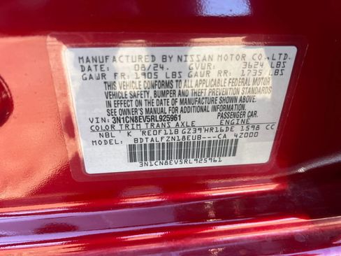 Certified 2024 Nissan Versa SV w/ Trunk Package image 17