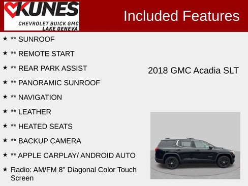 Used 2018 GMC Acadia SLT AWD/4WD image 2