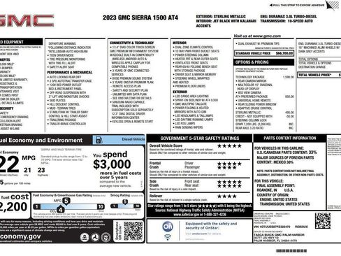 Used 2023 GMC Sierra 1500 AT4 w/ Technology Package image 3