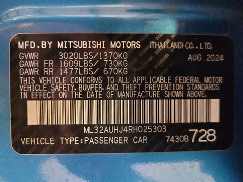Used 2024 Mitsubishi Mirage LE FWD image 33