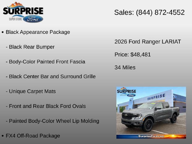 Used 2026 Ford Ranger Lariat w/ FX4 Off-Road Package AWD/4WD image 24