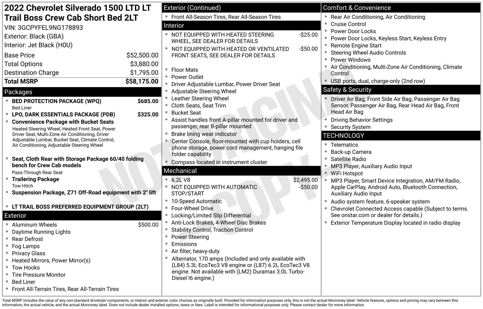 Used 2022 Chevrolet Silverado 1500 LT Trail Boss w/ Bed Protection Package AWD/4WD image 2