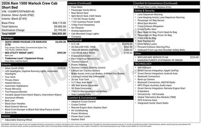 New 2026 RAM 1500 Warlock AWD/4WD image 3