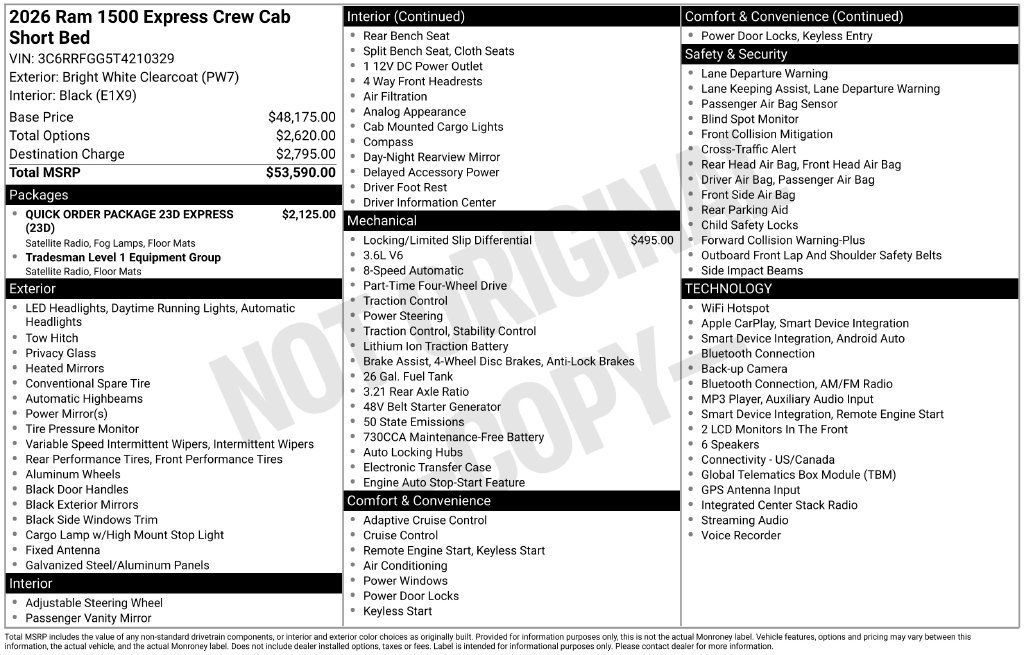 New 2026 RAM 1500 Express AWD/4WD image 5