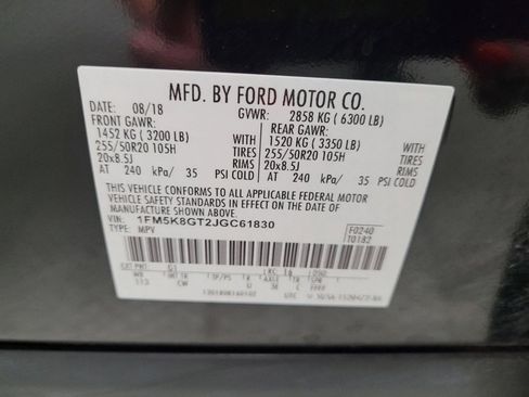Used 2018 Ford Explorer Sport w/ Equipment Group 401A AWD/4WD image 33