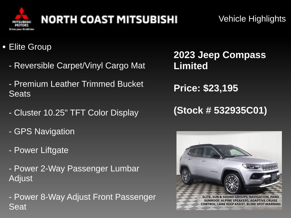 Used 2023 Jeep Compass Limited w/ Sun and Sound Group AWD/4WD image 2