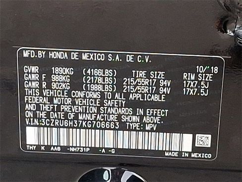 Certified 2019 Honda HR-V LX image 23