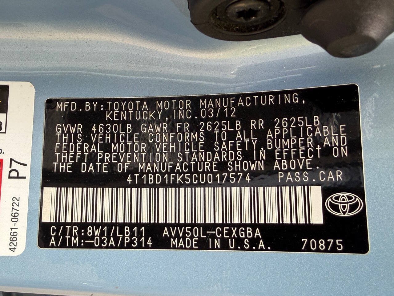 Used 2012 Toyota Camry XLE w/ Leather Pkg FWD image 19
