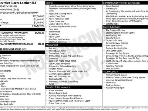 Used 2019 Chevrolet Blazer LT w/ Sound & Technology Package image 7