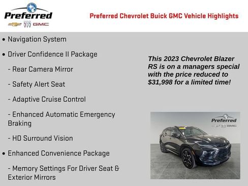 Used 2023 Chevrolet Blazer RS w/ Driver Confidence II Package AWD/4WD image 2