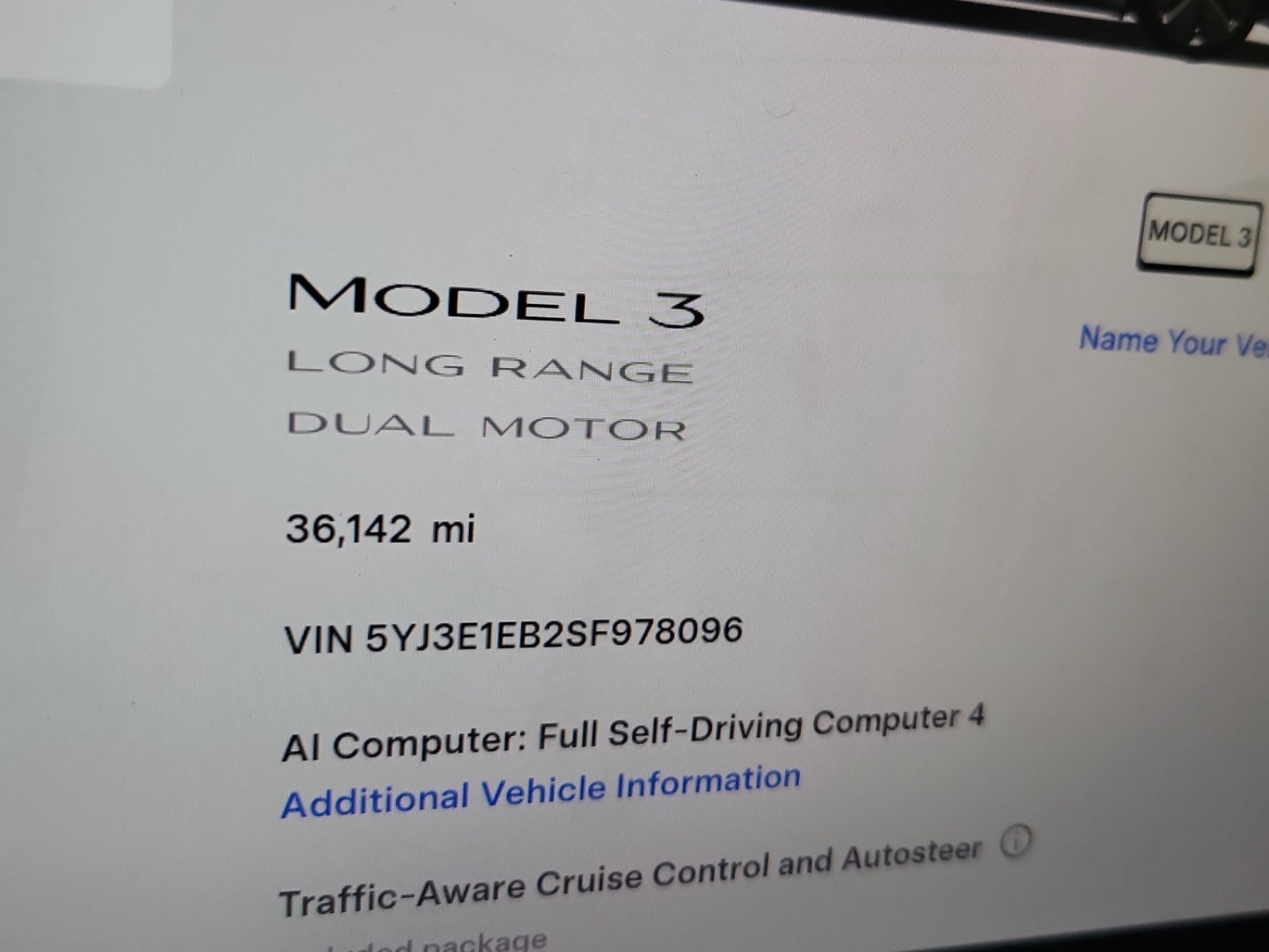 Used 2025 Tesla Model 3 Long Range AWD/4WD image 3