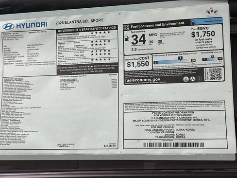 New 2025 Hyundai Elantra Sport image 28