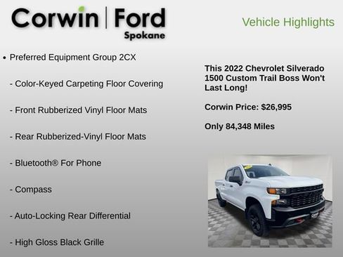Used 2022 Chevrolet Silverado 1500 Custom Trail Boss image 12