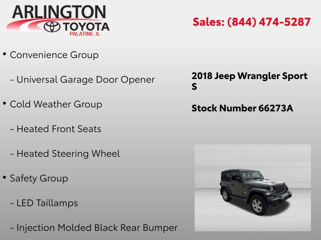 Used 2018 Jeep Wrangler Sport AWD/4WD image 2