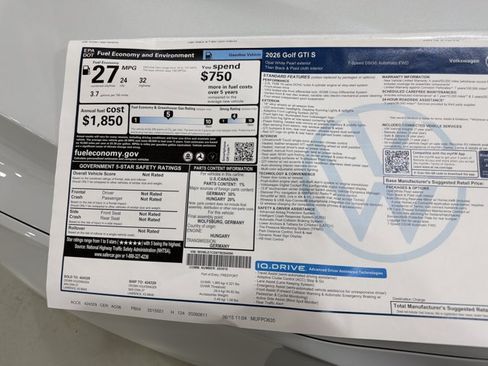 New 2026 Volkswagen GTI S FWD image 40