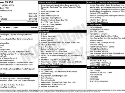 Used 2023 Lexus ES 350 w/ Accessory Package (Z1) FWD image 13